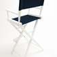 Bar Height (30″) Director’s Chair – White Finish