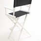 Bar Height (30″) Director’s Chair – White Finish