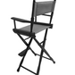 Bar Height (30″) Director’s Chair – Gold Medal Classic Black Finish