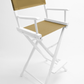 Bar Height (30″) Director’s Chair – Gold Medal Classic White Finish